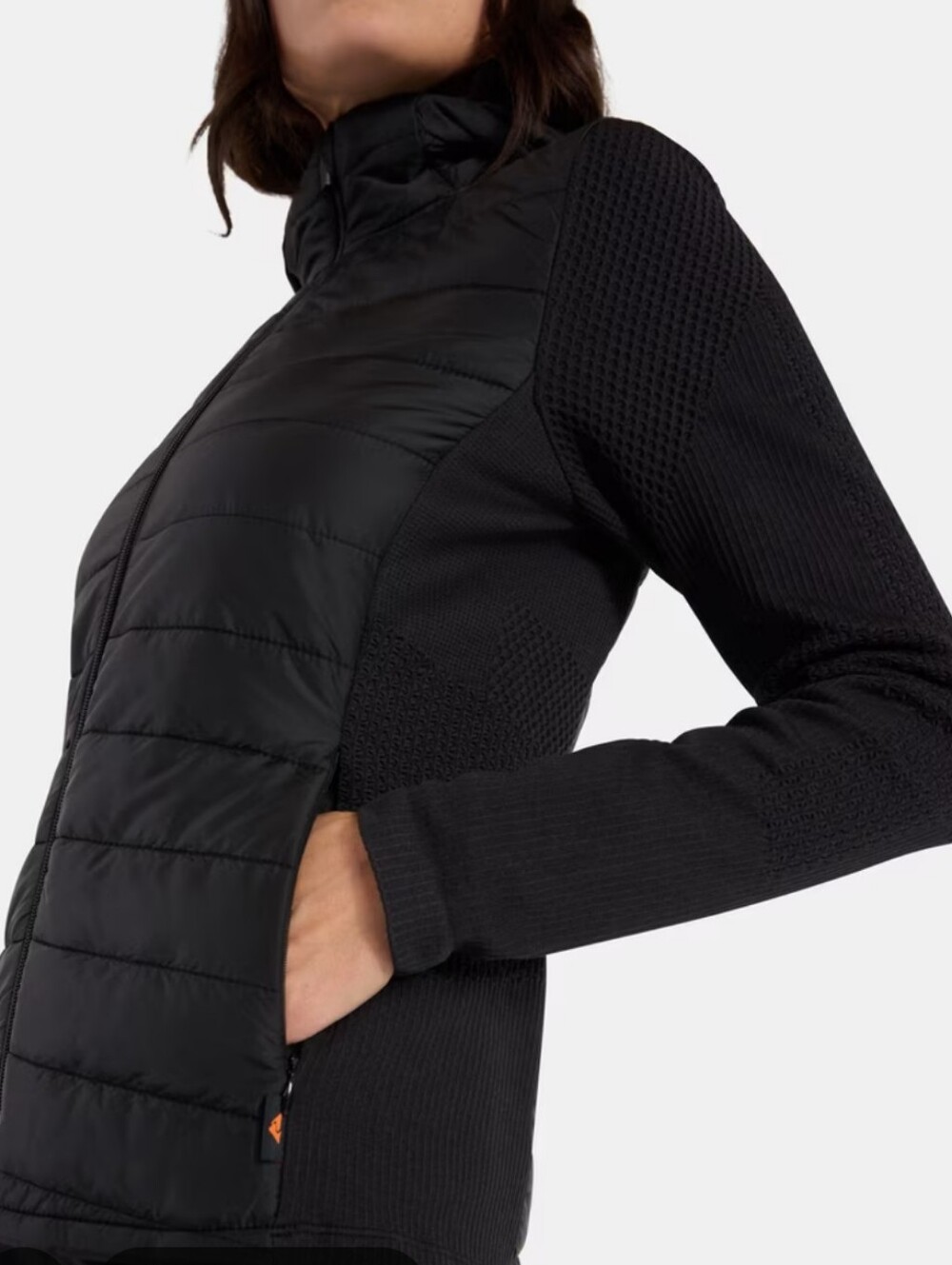 Ozark Trail Women's Black Quilted Hybrid Puffer Jacket